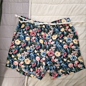 Alexander Joan Linen BlendFloral Women's Shorts Size L